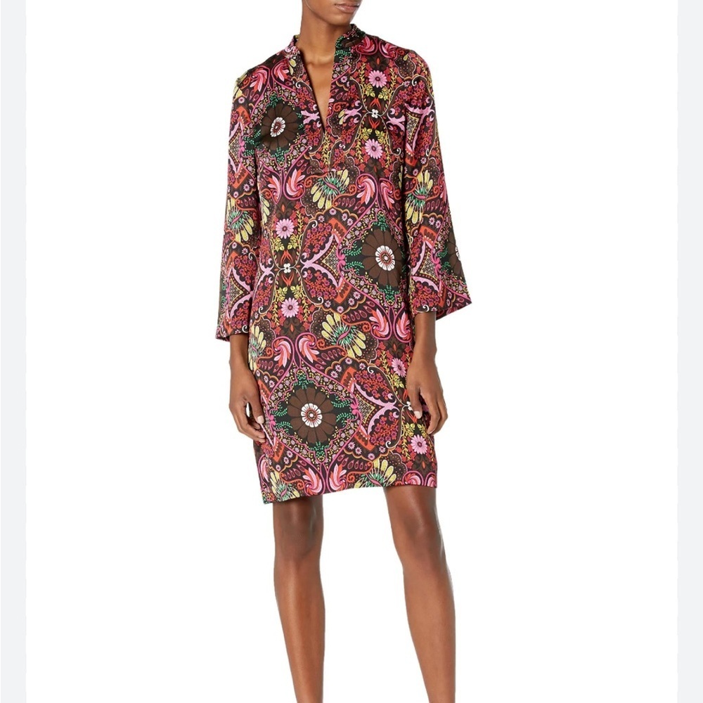 Trina Turk Christie Mod Print Long Sleeve Shift Dress